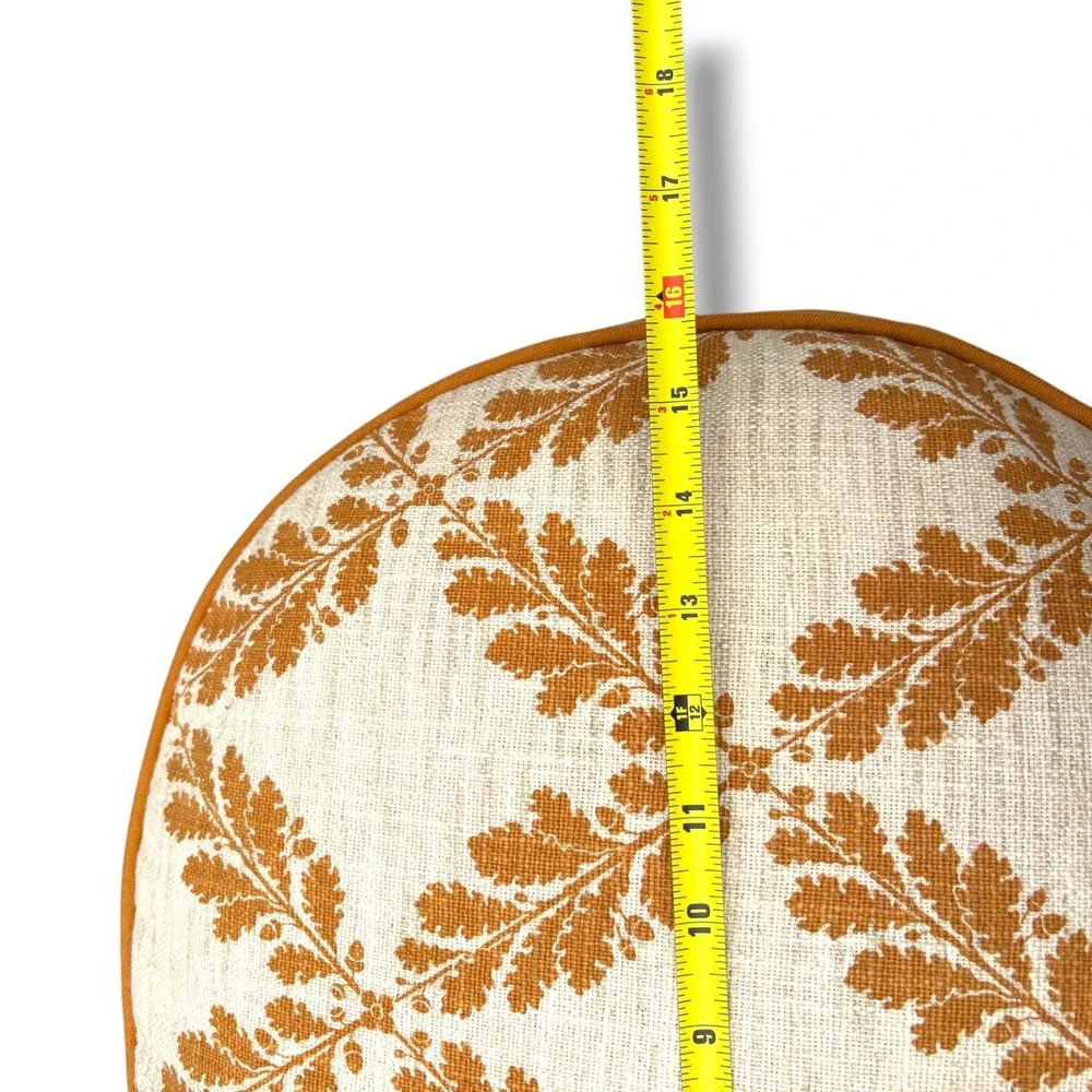 Threshold Set of 2 Round Oak Leaf Embroidered Decorative Pillows Orange 16